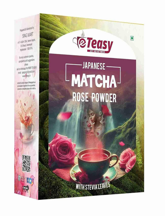 Eteasy Matcha Green Rose Petals Lemon Herbal Tea Powder | Swadesiicart