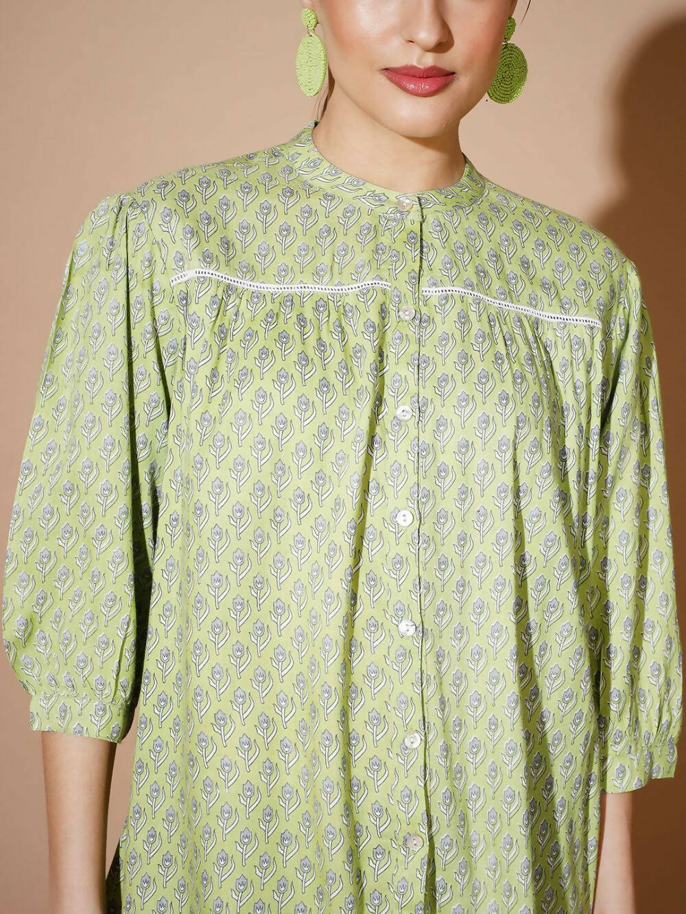 Myshka Women Green Ethnic Motifs Tops