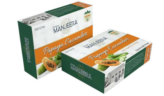 Manjeera Papaya Cucumber Hand Made Soap 