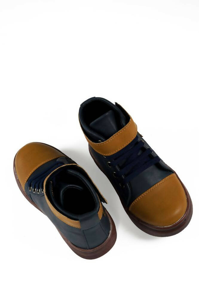 Tiny Bugs Boys Party Wear Mid Top Boots - Navy  Grab2Buy Tiny Bugs Grab2Buy