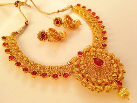 Pink Kemp Necklace Set For Wedding