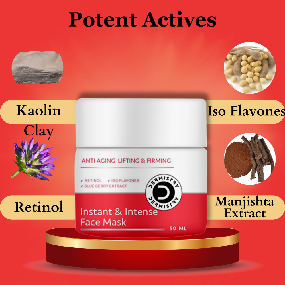 Dermistry Anti Aging Instant Intense Face Mask Retinol Blue Berry Lifting Firming Skin Tightening 
