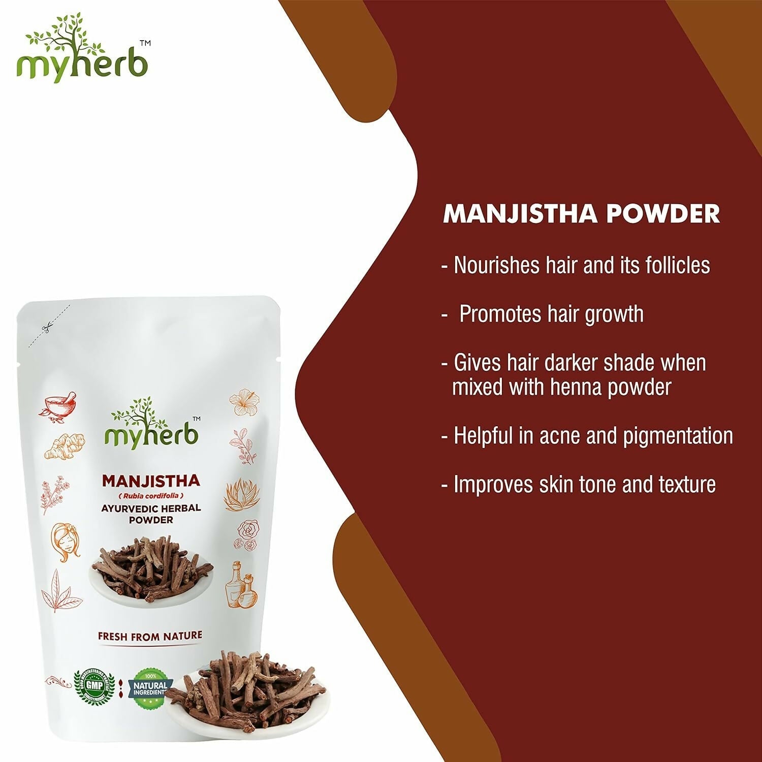 Myherb Pure Natural Organic Manjistha Powder 