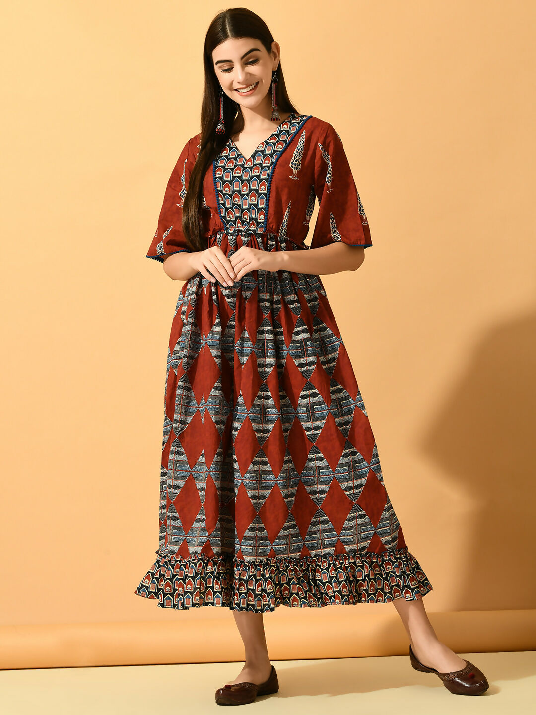 Myshka Women's Multi Fit and Flare Party Dress