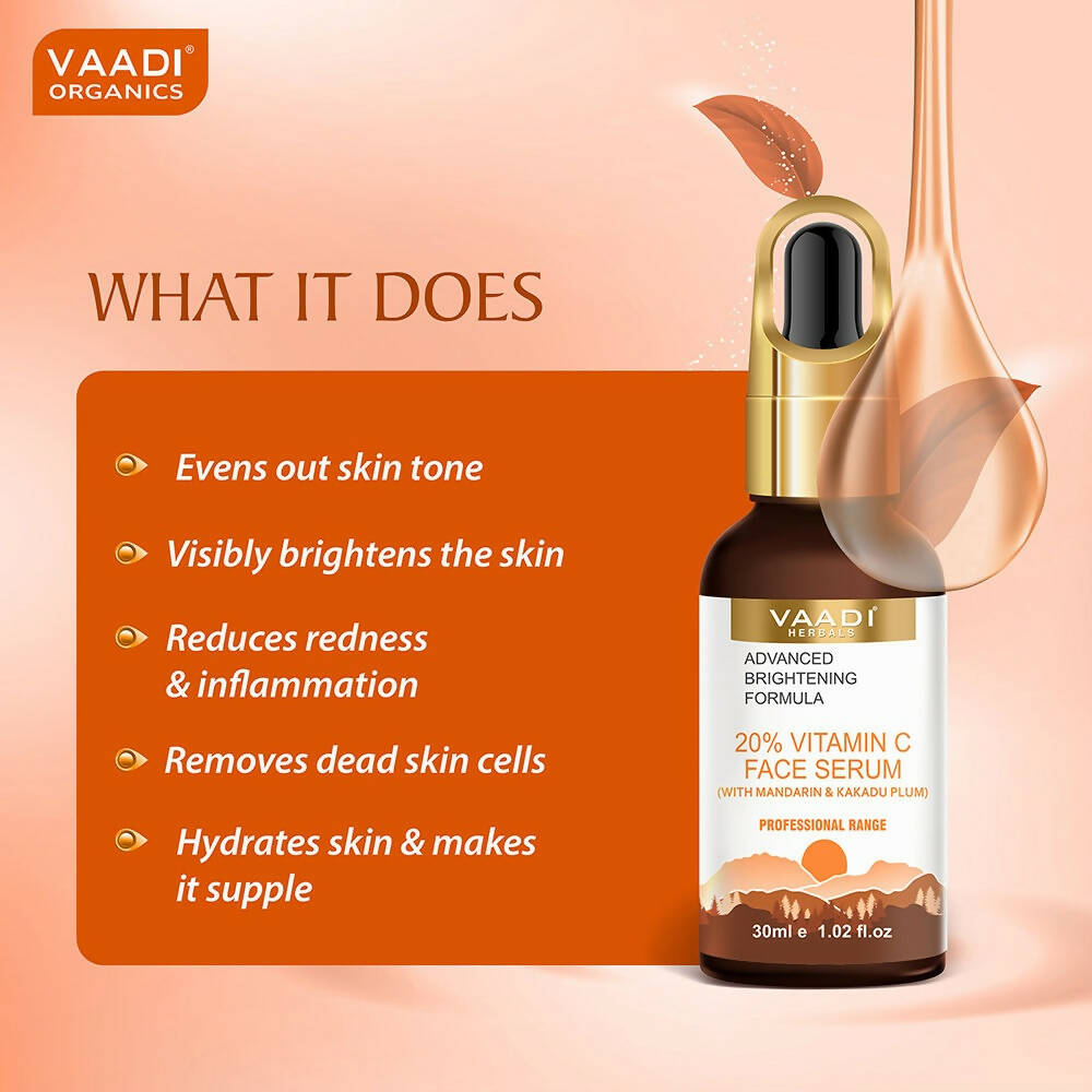 Vaadi Herbals 20% Vitamin C Face Serum With Advanced Brightening Formula  Grab2Buy Vaadi Herbals Grab2Buy