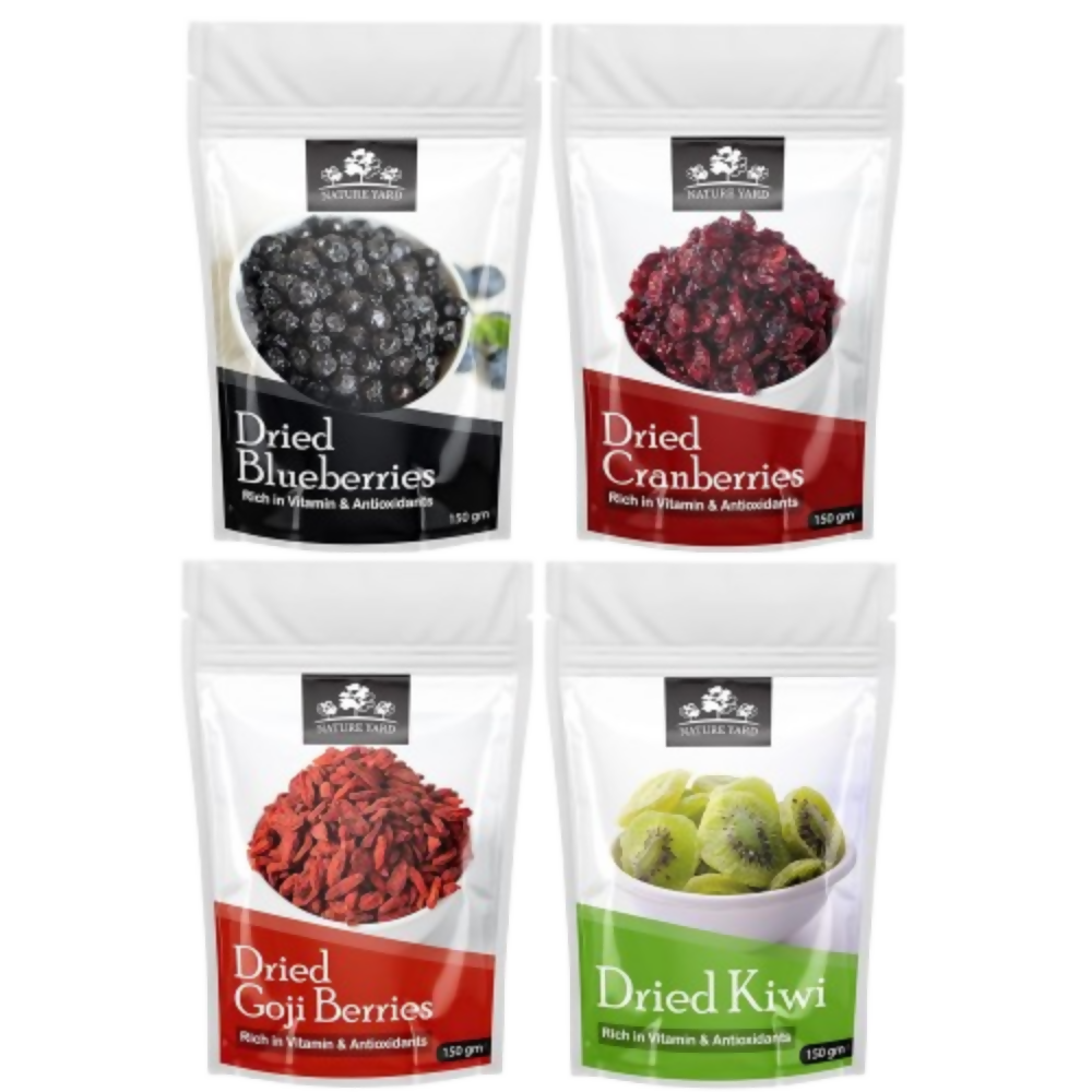 Nature Yard Dried Blueberry, Whole Dried Cranberry, Goji Berry, & Kiwi dry fruit