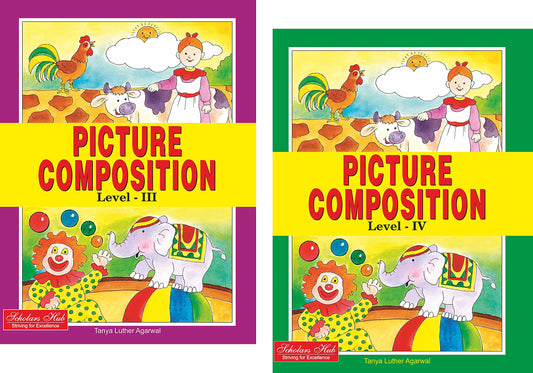 Scholars Hub Picture Composition Book (Part 3, 4) (Set Of 2 Books) | Picture Composition Book For Class 3,4 | 60 Pages