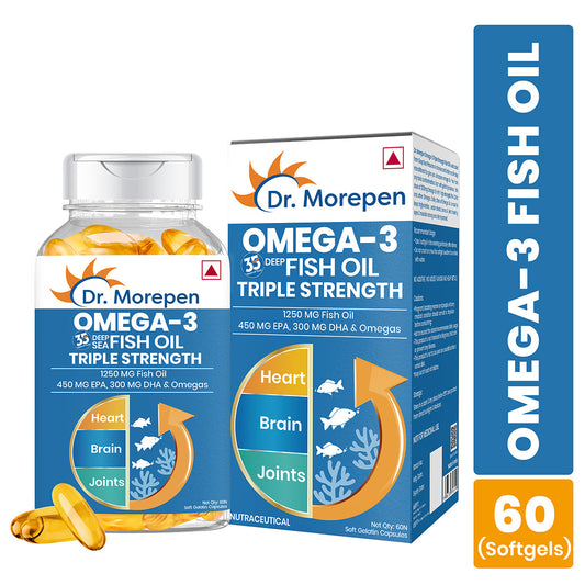 Dr. Morepen Omega-3 Deep Sea Fish Oil Triple Strength Softgels - Grab2buy