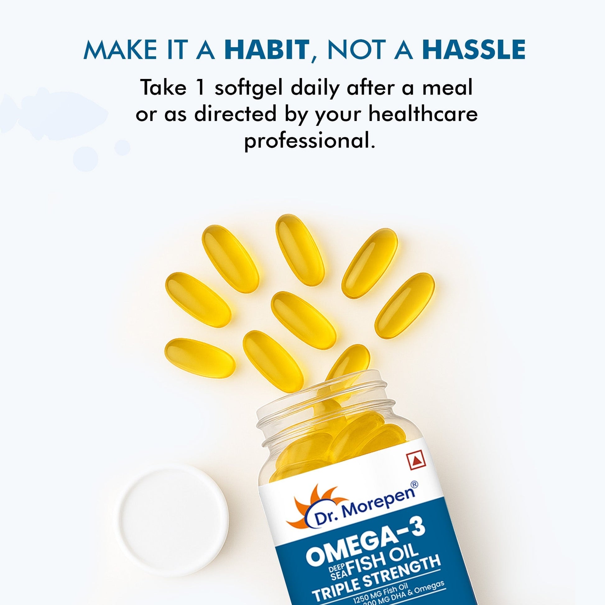 Dr. Morepen Omega-3 Deep Sea Fish Oil Triple Strength Softgels 