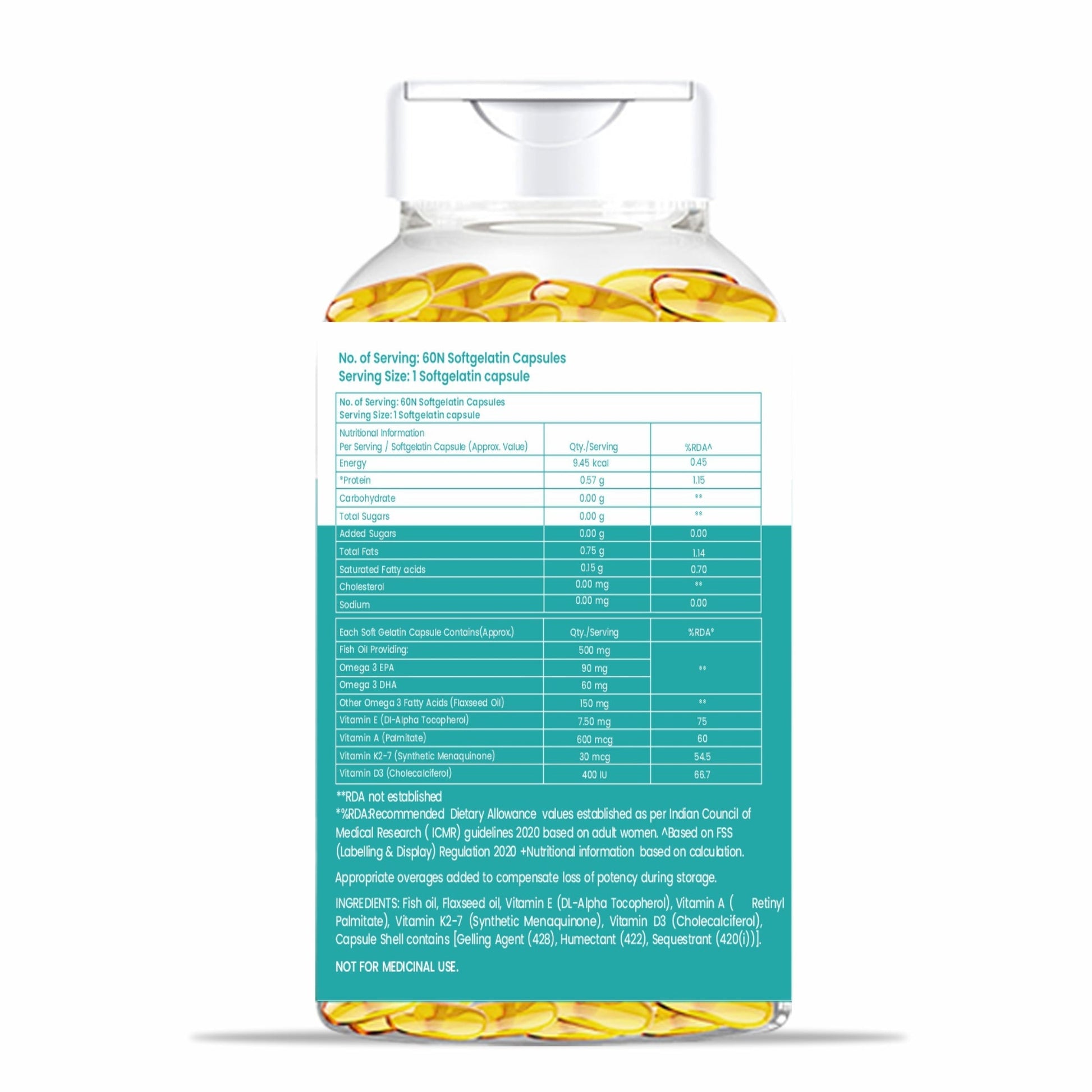 Dr. Morepen Omega-3 Deep Sea Fish Oil 500mg Softgels 