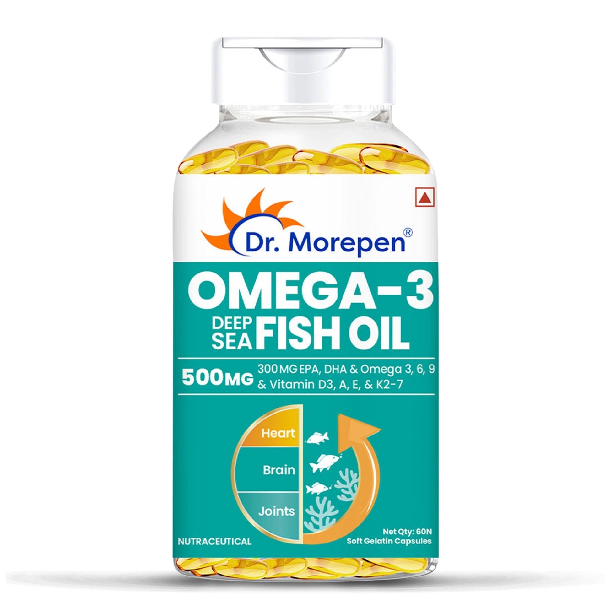 Dr. Morepen Omega-3 Deep Sea Fish Oil 500mg Softgels 