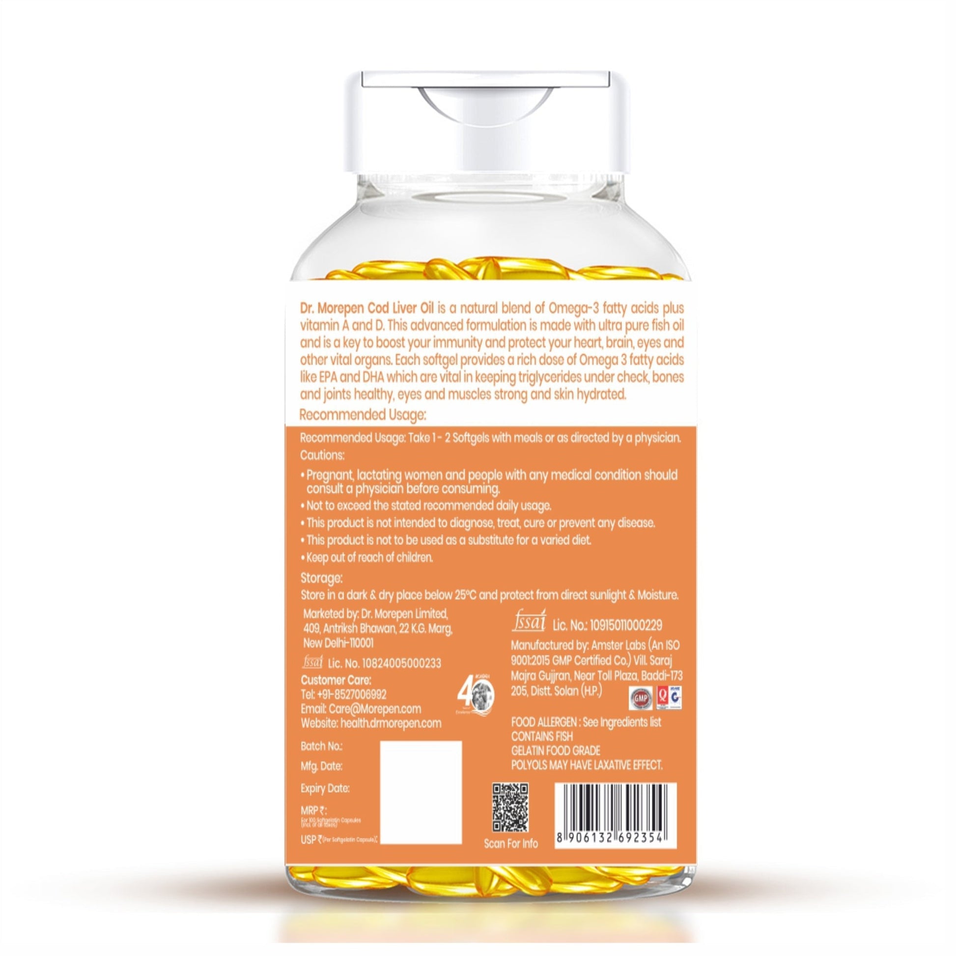 Dr. Morepen Cod Liver Oil Softgels 