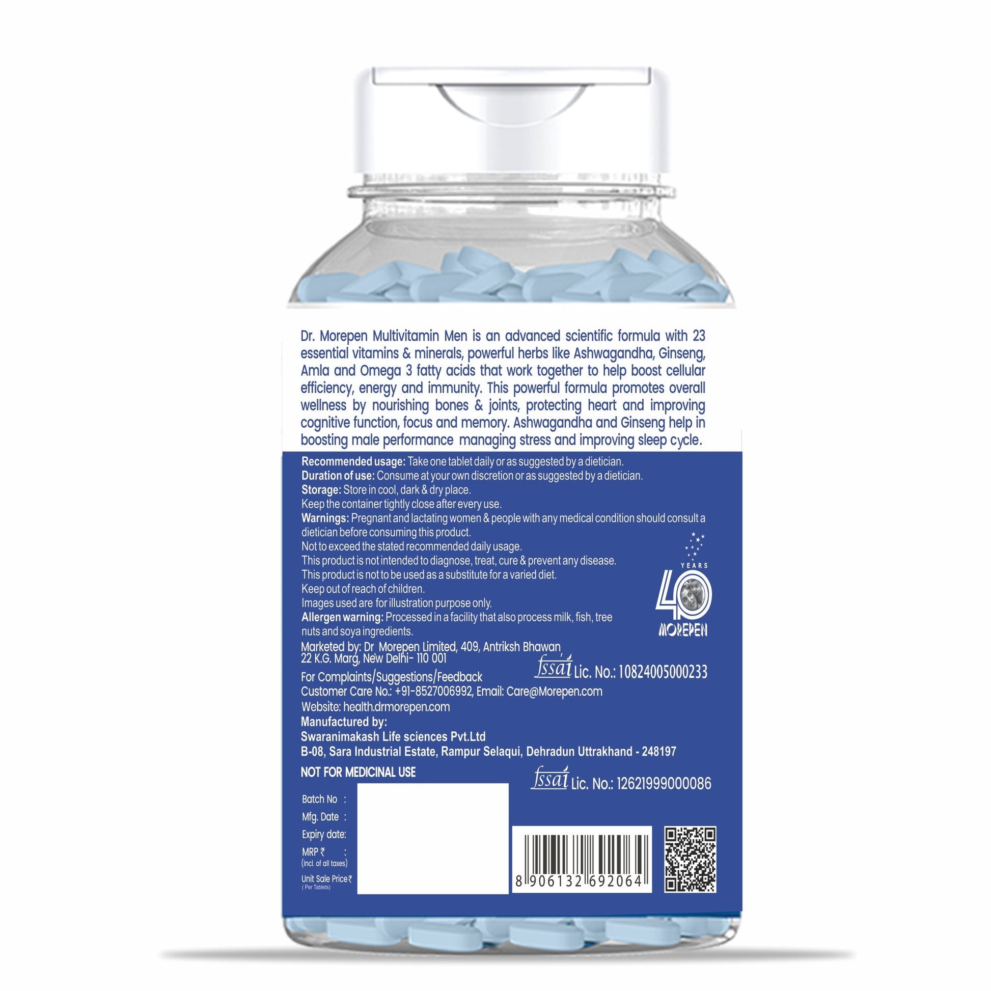 Dr. Morepen Multivitamins For Men With Omega 3 & Herbs 
