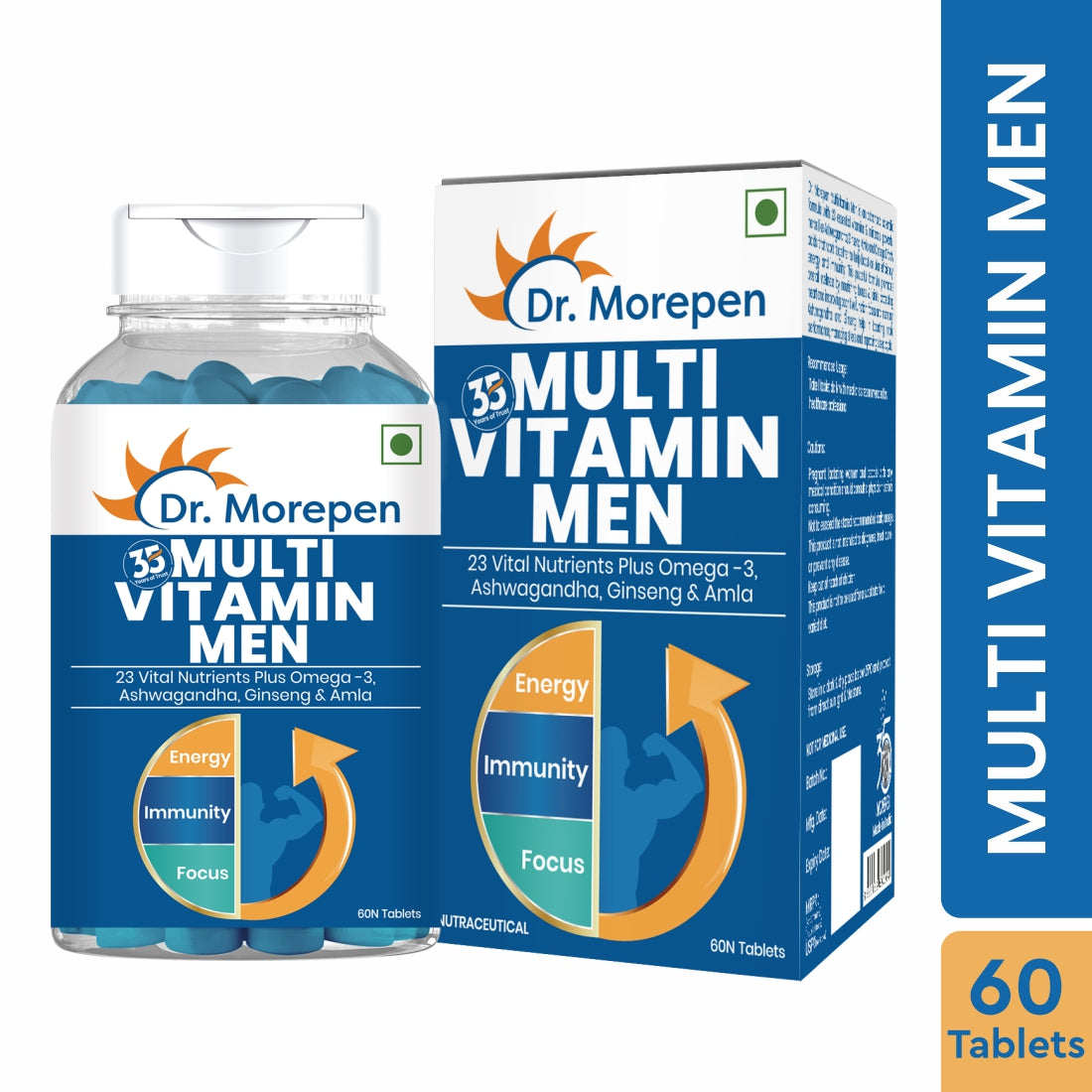 Dr. Morepen Multivitamins For Men With Omega 3 & Herbs - Grab2buy