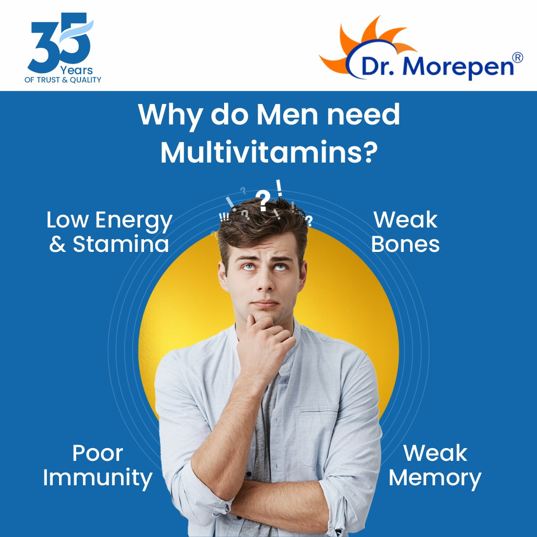 Dr. Morepen Multivitamins For Men With Omega 3 & Herbs - Grab2buy