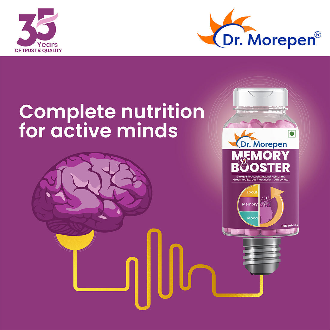 Dr. Morepen Memory Focus & Mood Tablets 