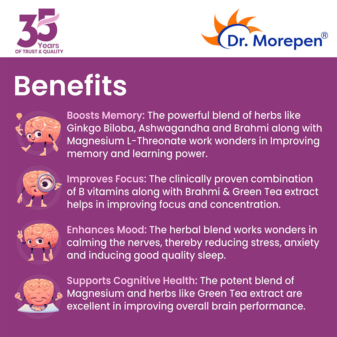 Dr. Morepen Memory Focus & Mood Tablets 