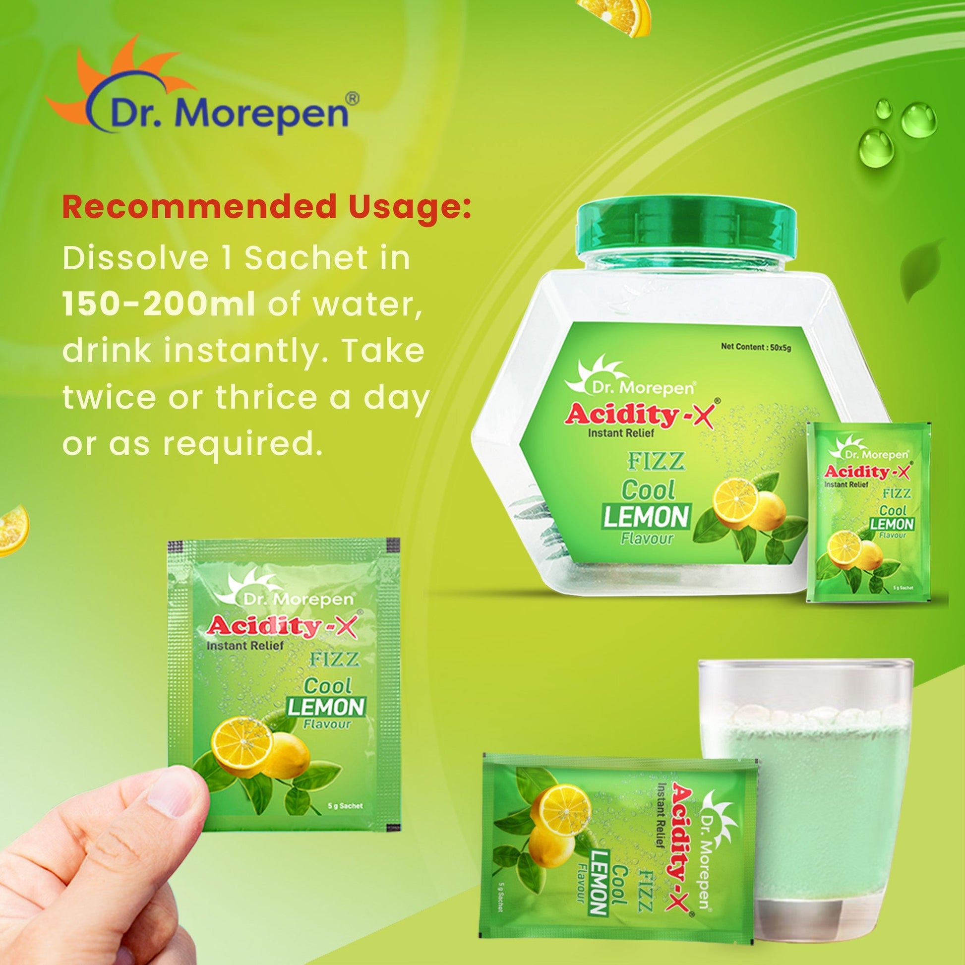 Dr. Morepen Acidity-X Fizz Sachets 