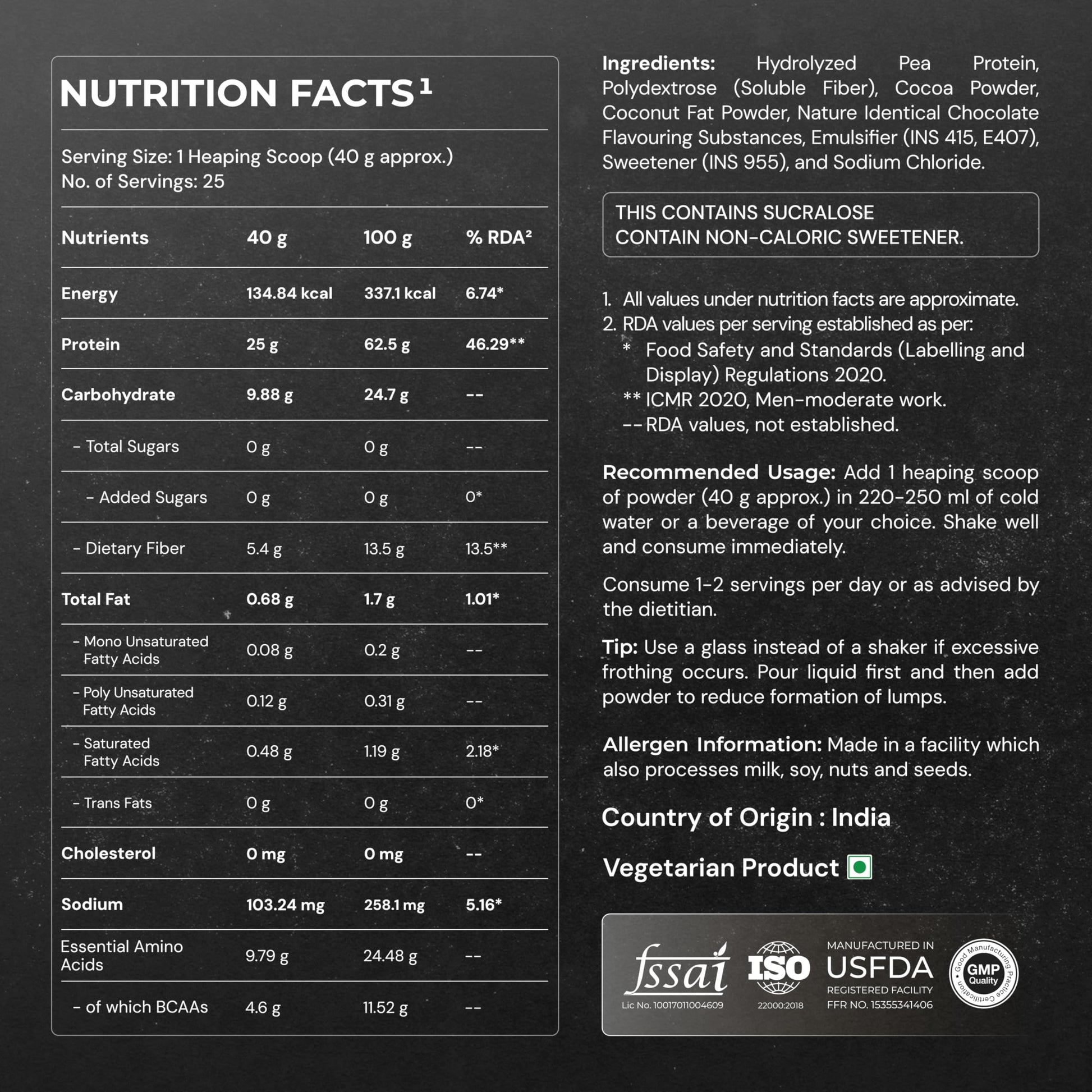 NUTRABAY Gold Hydrolyzed Pea Protein Powder - Rich Chocolate Crème
