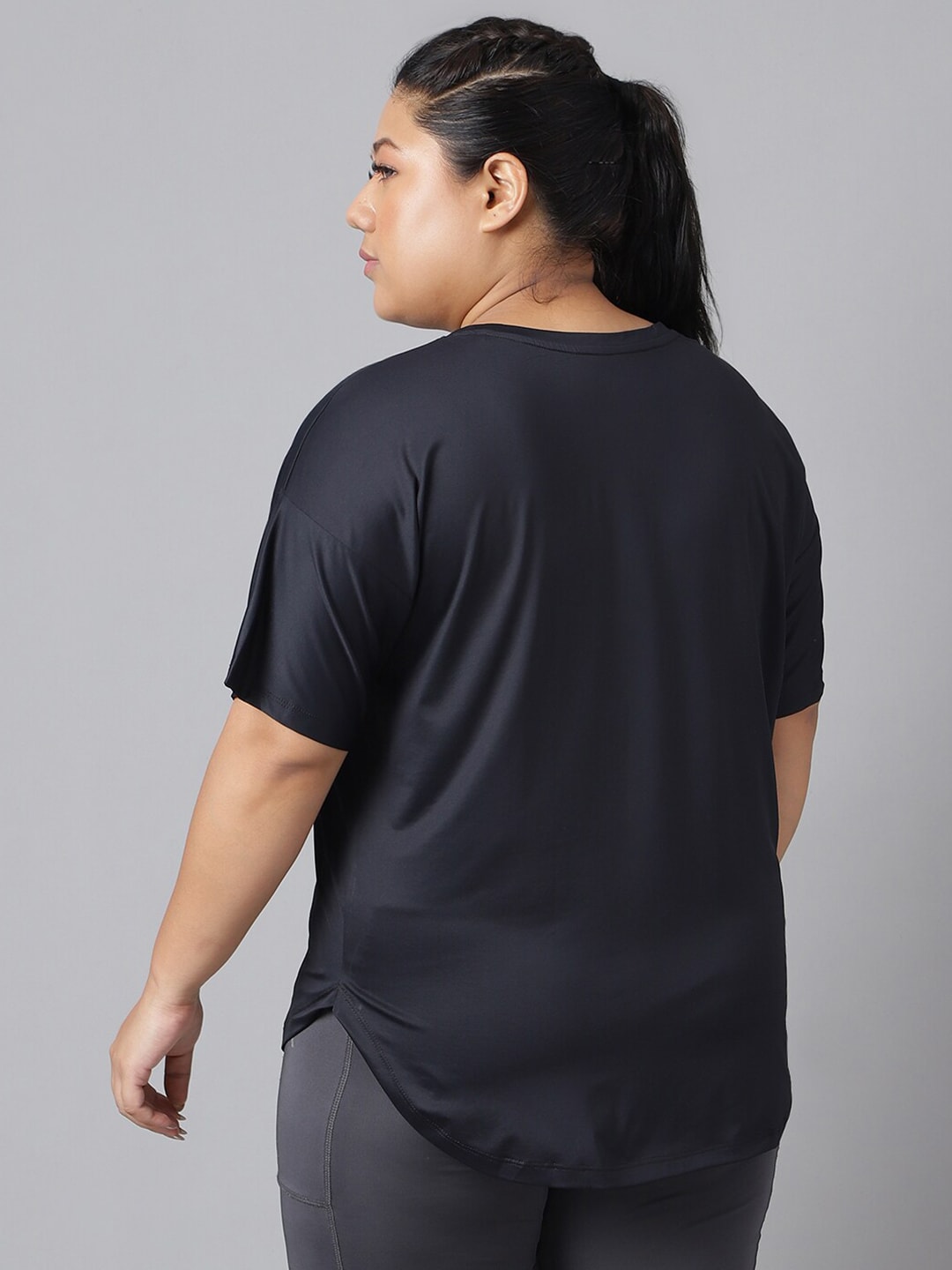 MKH Plus Size Typography Printed Dri-FIT Sports T-Shirt 
