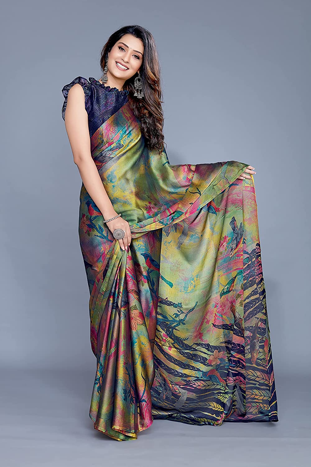 Mirchi Fashion Women's Chiffon Forest Designer Saree