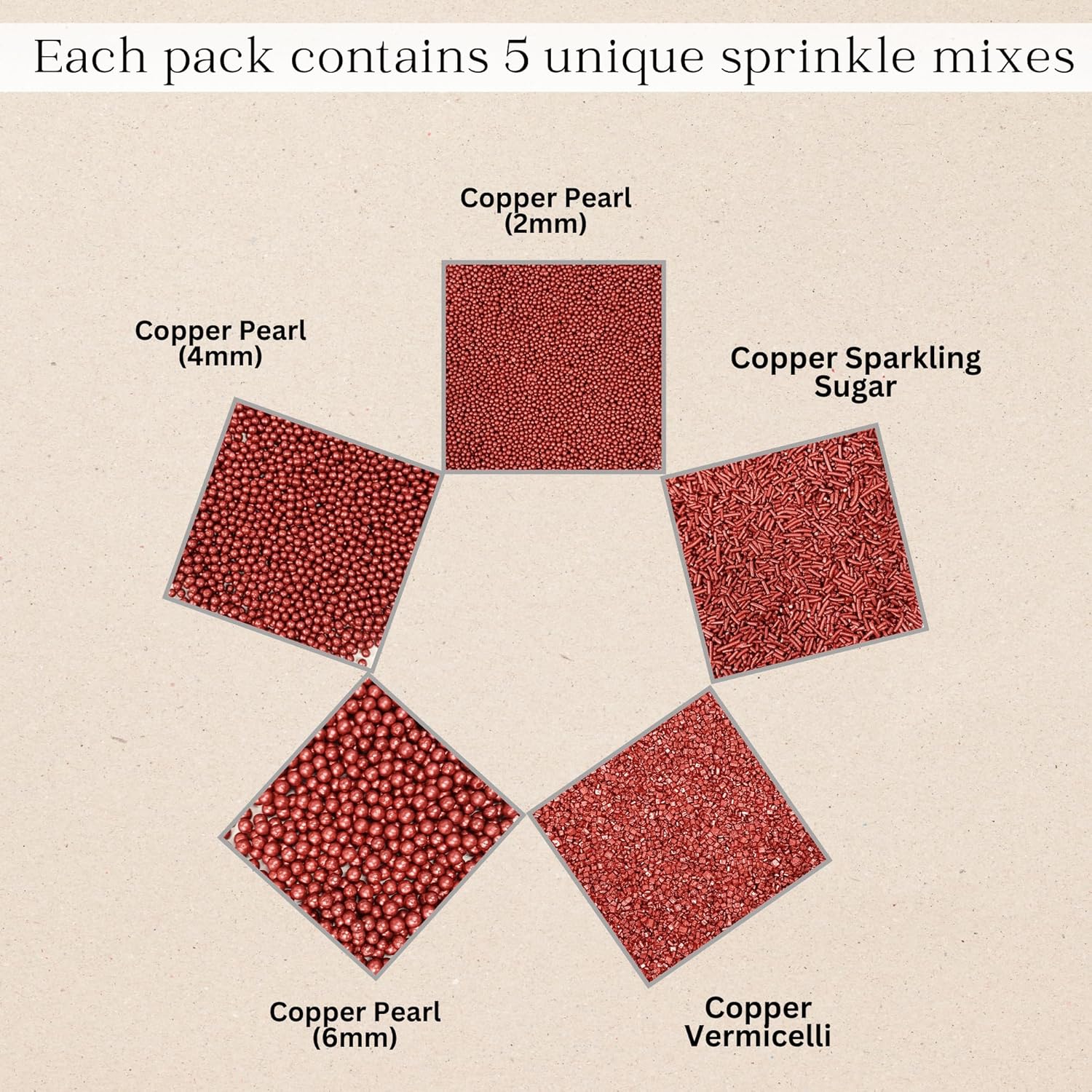 Confect Sprinkles for Cakes & Cupcakes Decoration | USP-20(Copper)