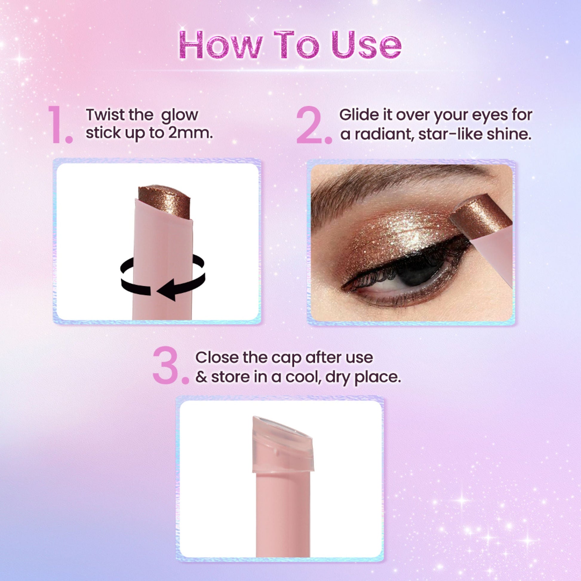 Swiss Beauty Jelly Verse Glow Eyeshadow Stick , Rich Color Payoff, Crease-Proof - Orbit Gleam