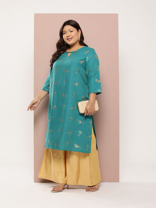 Sztori Plus Size Ethnic Motifs Printed Straight Kurta | Grab2Buy