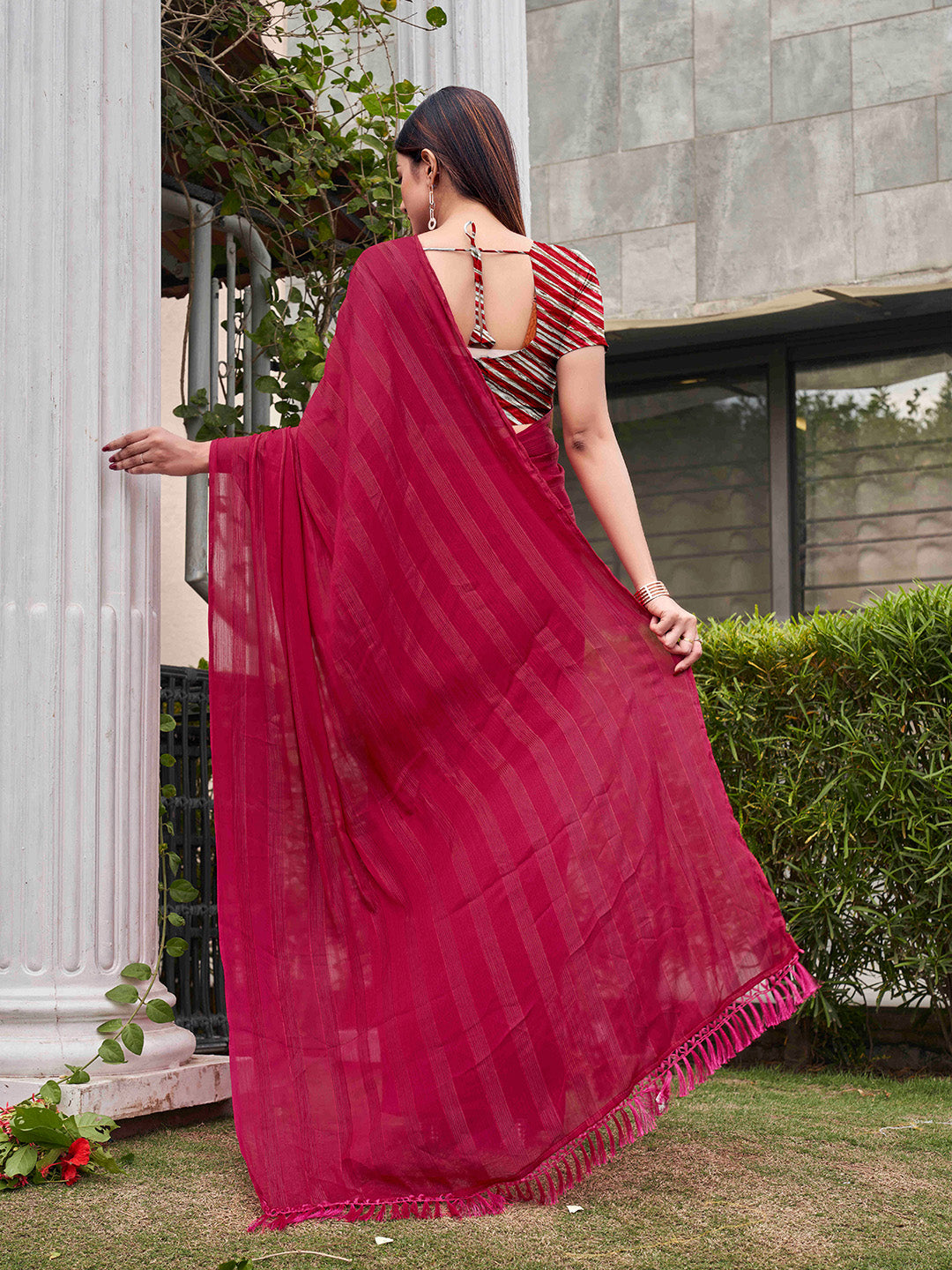 Tikhi Imli Striped Satin Ready to Wear Grab2Buy 