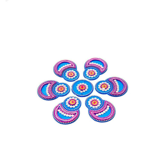 Kundan HandiKrafts Designer Double Round Blue (Baby) - Grab2buy
