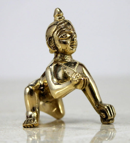 StonKraft Brass Laddoo Gopal Baby Krishna Murti Idol - Grab2buy