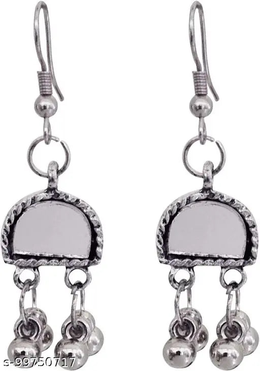 Tehzeeb Creations Women's Silver Plated Necklace Set With Mirror Design Tehzeeb Creations