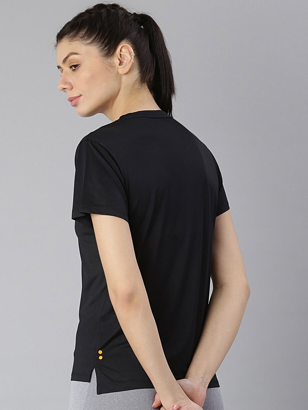 MKH Women Round Neck High Low Dri-FIT T-shirt 