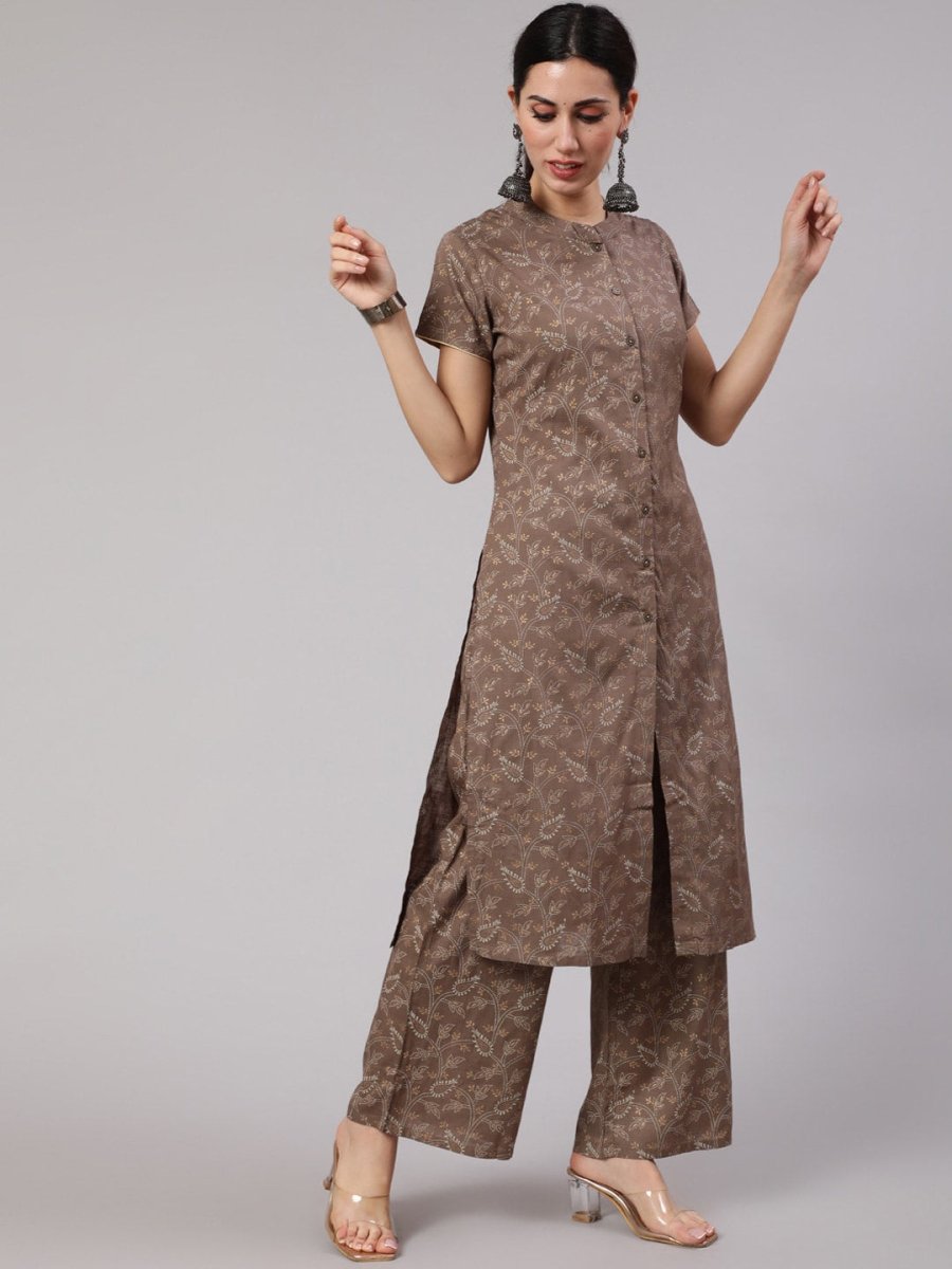 Aks Floral Printed Kurta With Trousers
