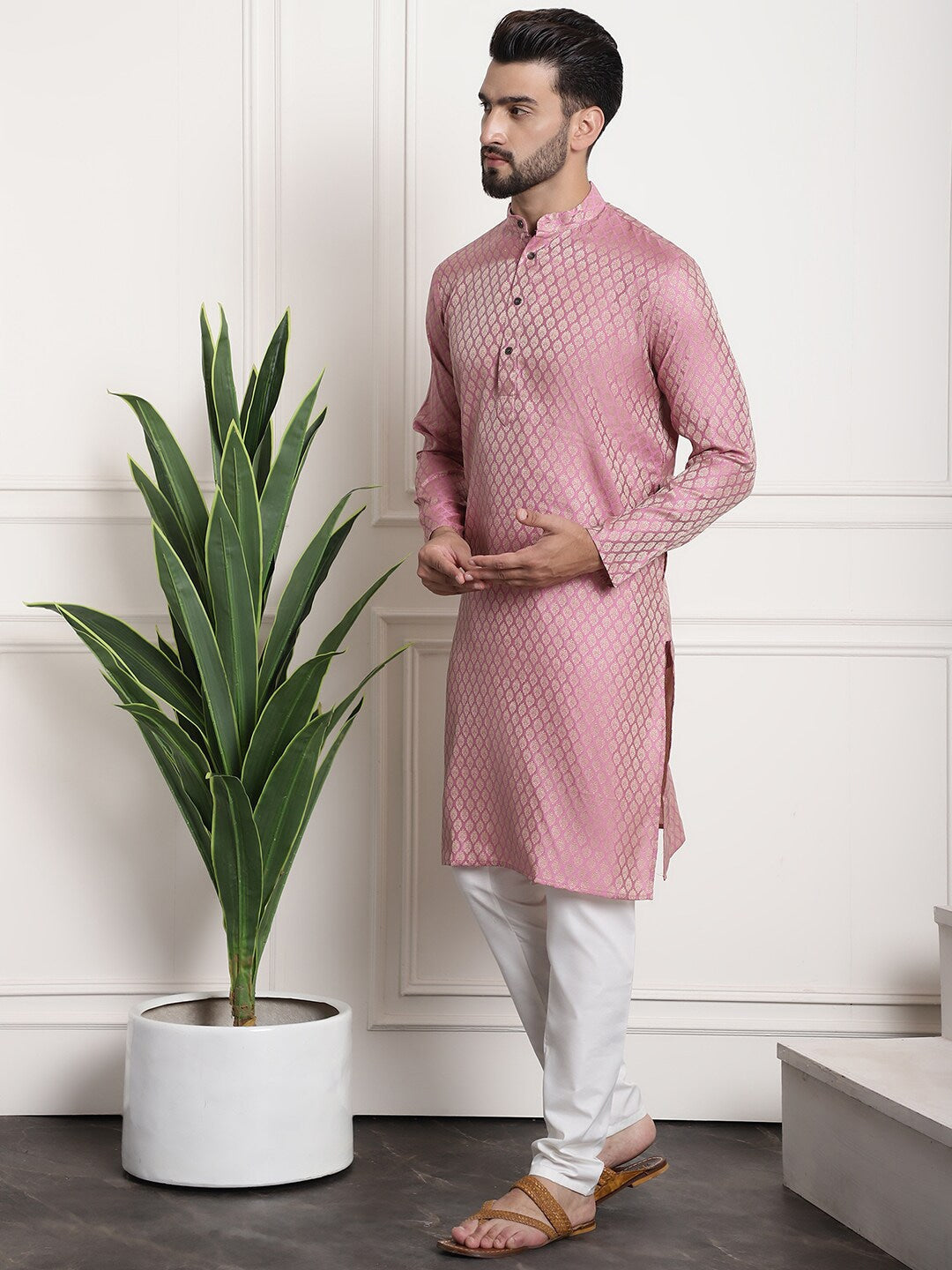 Sojanya Ethnic Motifs Woven Design Kurta With Churidar 