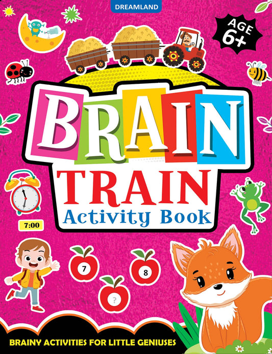 Dreamland Publications Brain Train Activity Book for Kids Age 6+ - With Colouring Pages, Mazes, Puzzles and Word searches Activities