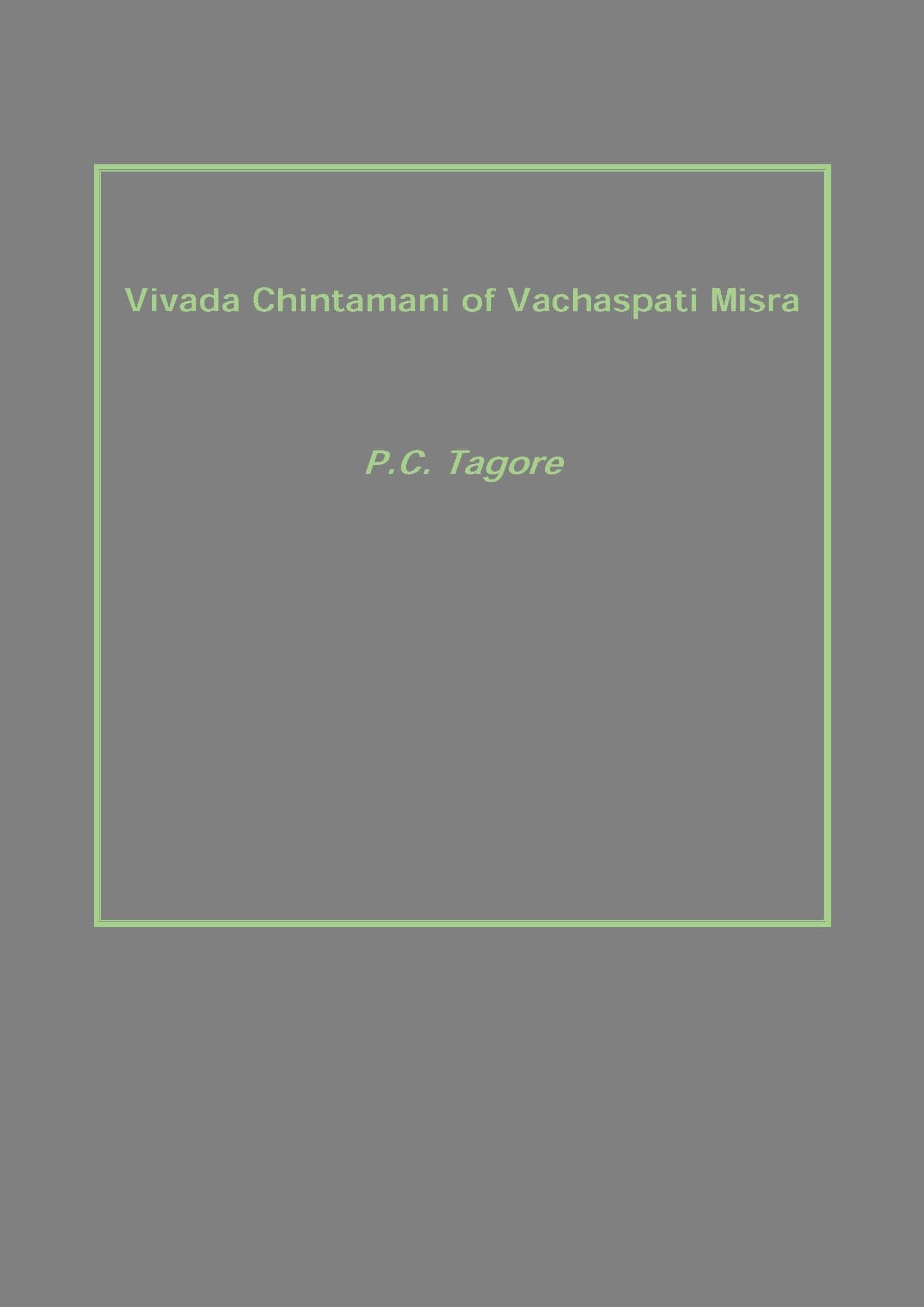 Vivada Chintamani of Vachaspati Misra - Gyan Books 