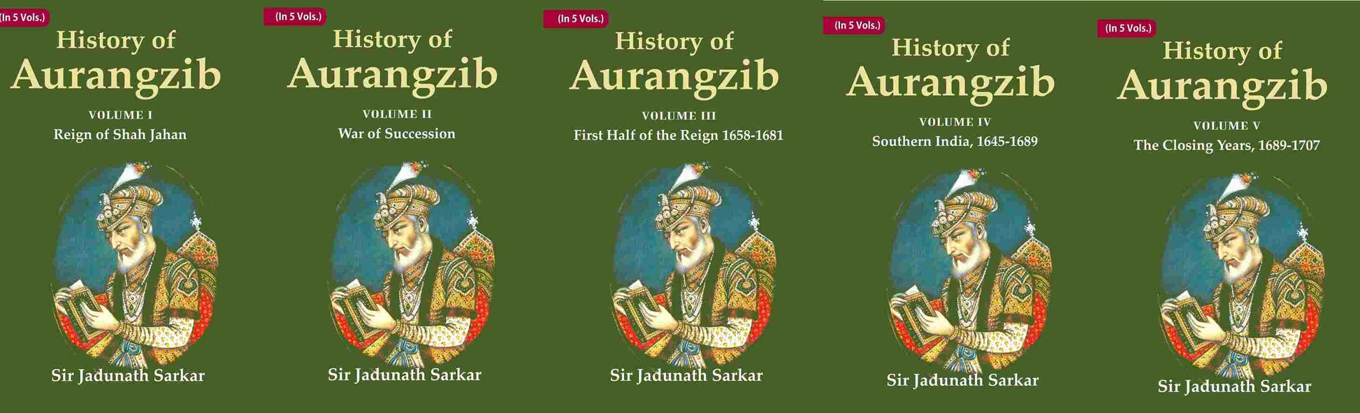 History of Aurangzib 5 Vols. Set - Gyan Books 
