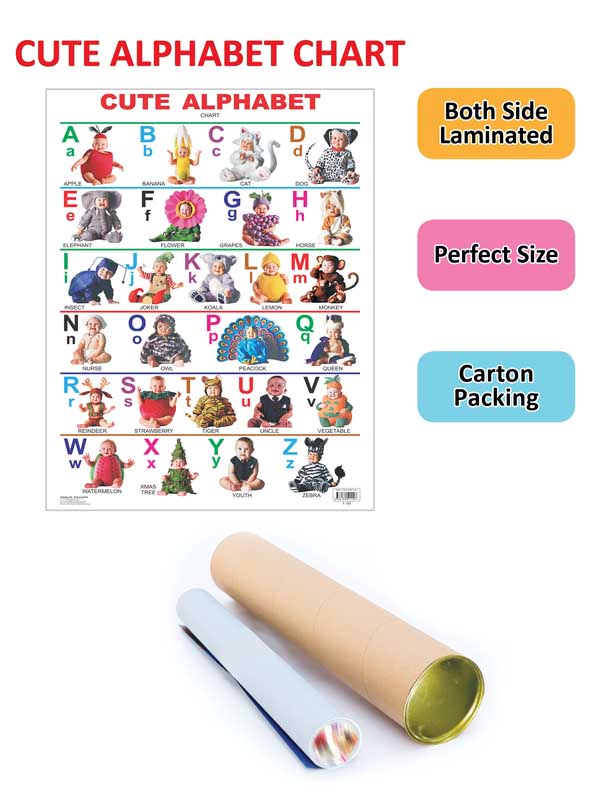 Dreamland Publications Educational Chart for Kids - Cute Alphabet