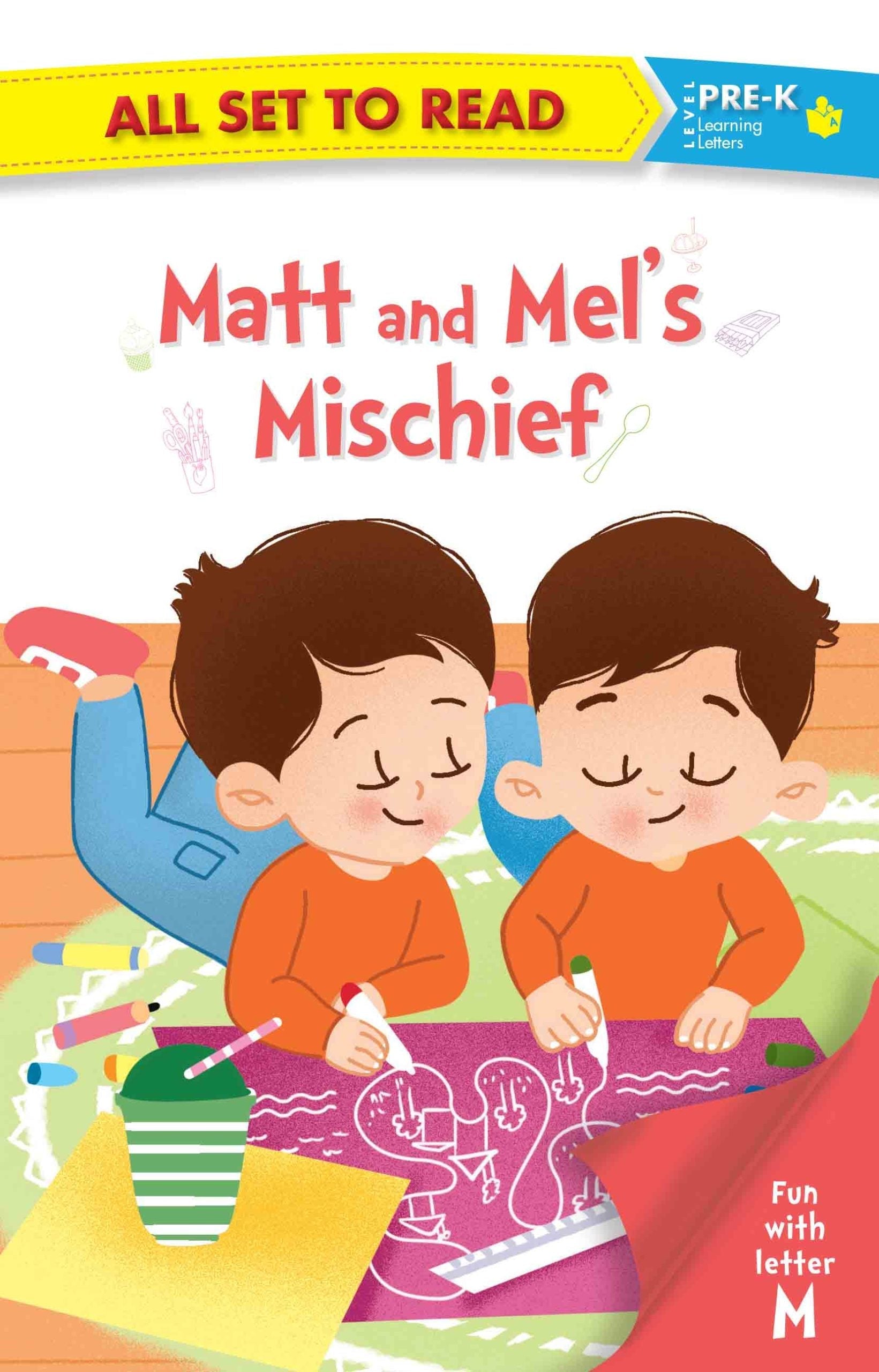 All set to Read fun with Letter M Matt and Mels Mischief - Om Books 