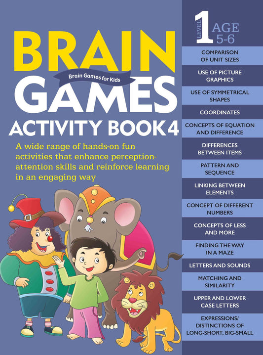 Brain Games for Kids : Brain Games Activity Book Level 1 : Book-4 - Om Books