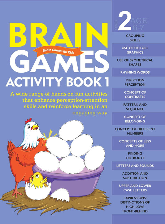 Brain Games for Kids : Brain Games Activity Book Level 2 : Book-1 - Om Books