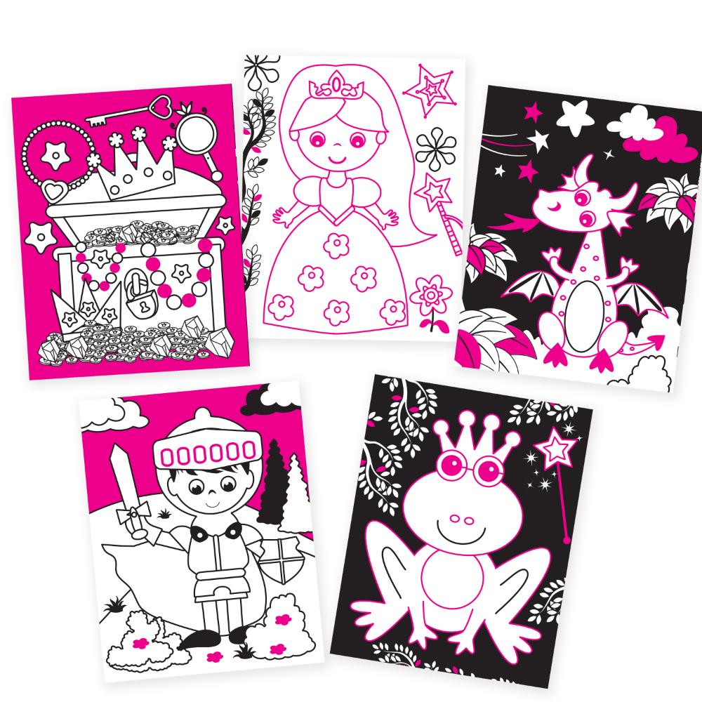 Dreamland Publications Princess Neon Colouring World Book for Kids Age 4 - 7  years with Neon Pens