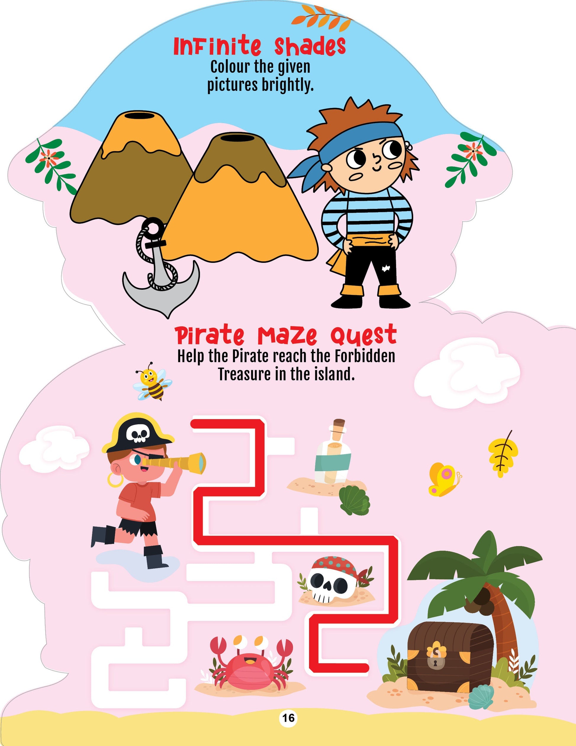 Dreamland Publications Step into the Pirates World - Activity and Colouring Fun Book for Age 4+