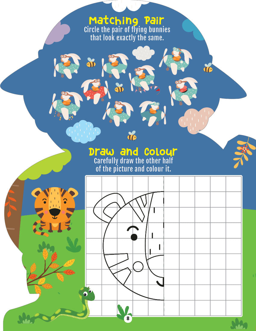 Dreamland Publications Step into the Animal Kingdom- Activity and Colouring Fun Book for Age 4+