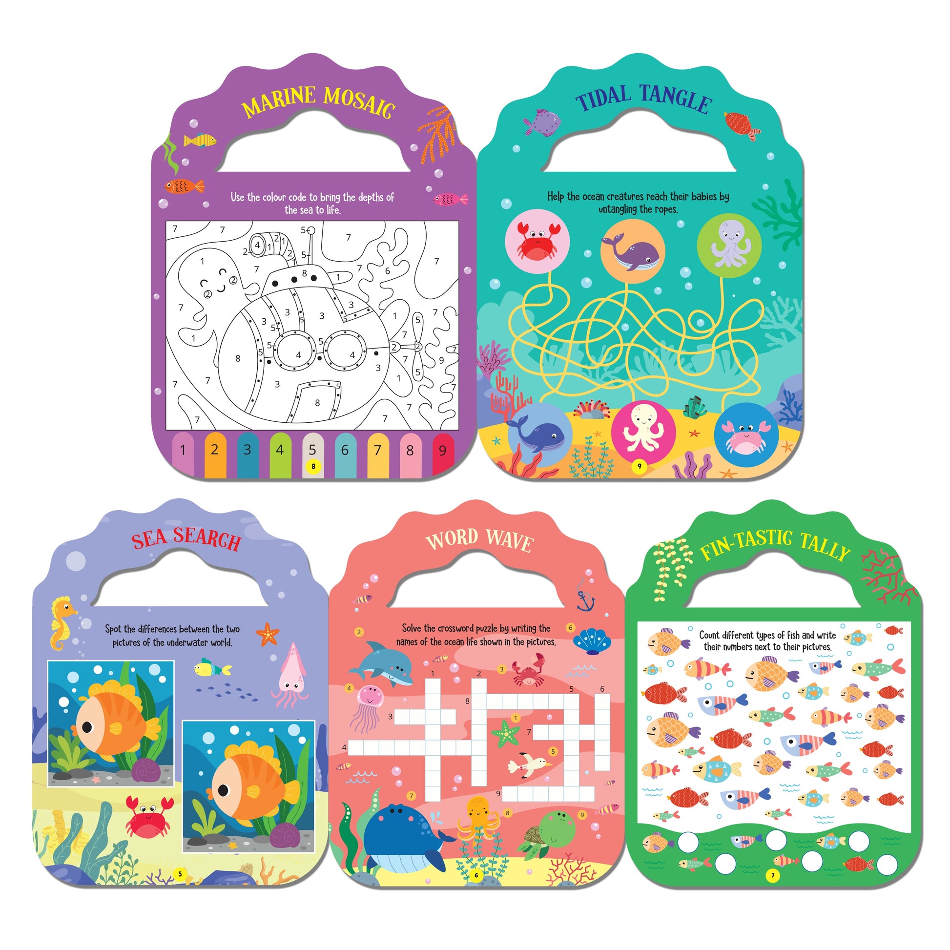 Dreamland Publications Ocean- Let's Carry-Along Activity, Colouring Book for Kids Age 3 -8 years (My Very Cute Activities Series)