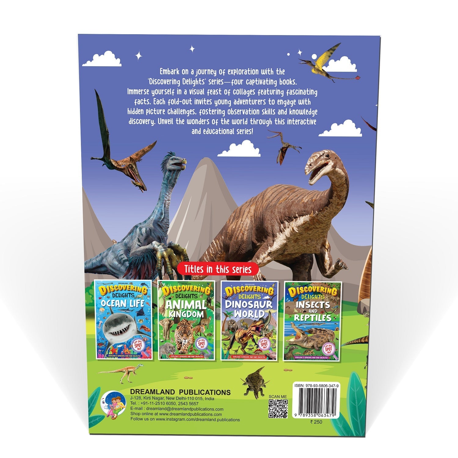 Dreamland Publications Dinosaur World Discovering Delights Flap Book for Kids Age 4 - 10 years