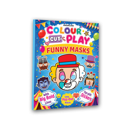 Dreamland Publications Colour Cut Play : Animal Masks- A Creative Sticker Activity Book for Kids Ages 4–8