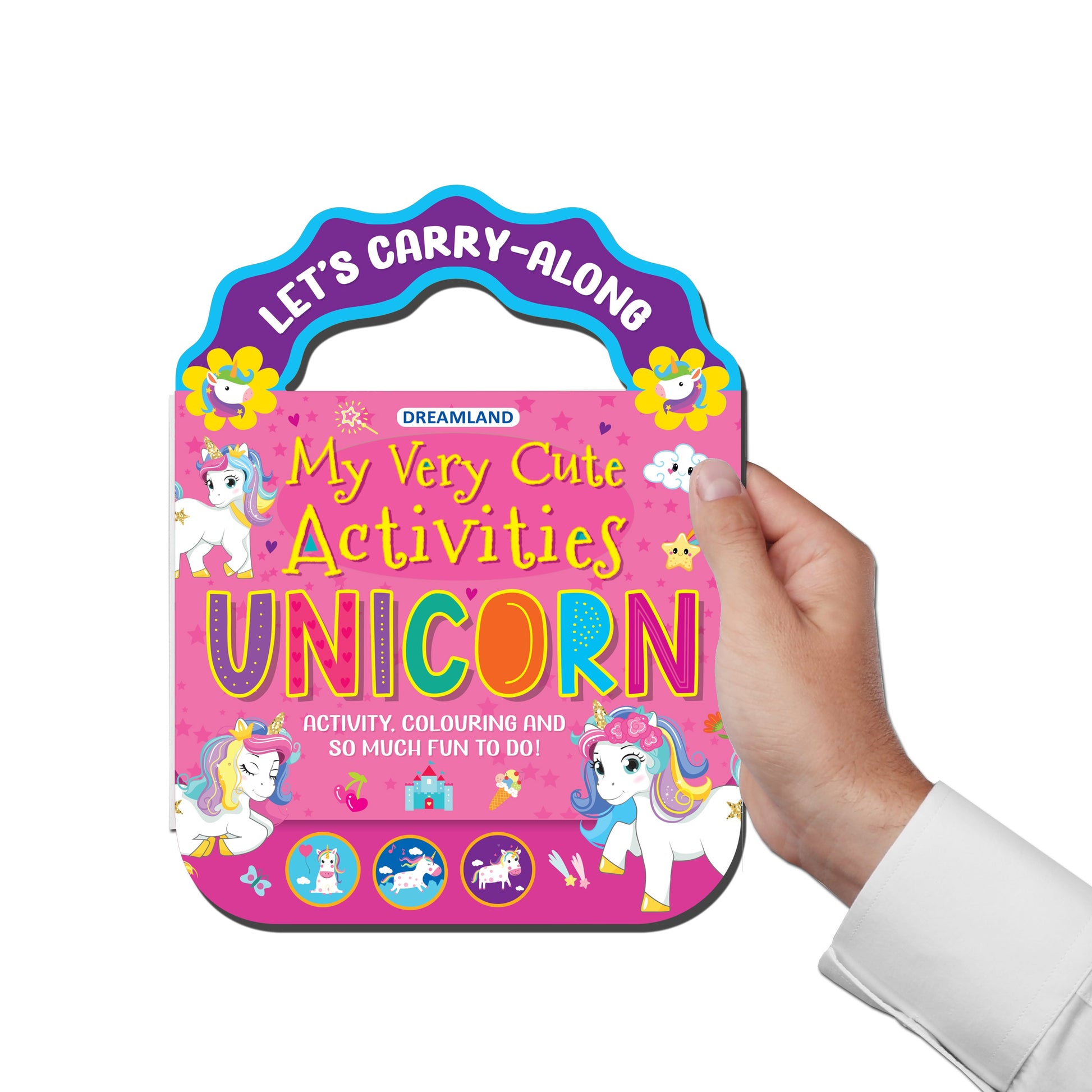 Dreamland Publications Unicorn- Let's Carry-Along Activity, Colouring Book for Kids Age 3 -8 years (My Very Cute Activities Series)