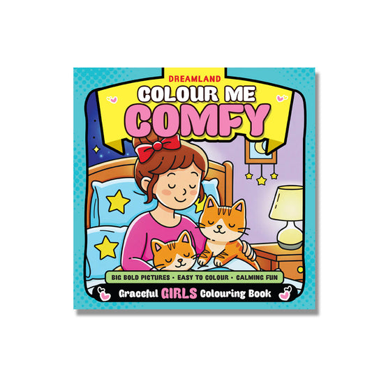 Dreamland Publications Colour Me Comfy – Grace Girls| Cute and Elegant Girls Colouring Book for Kids, Teens, and Adults | Simple Bold Outlines, Relaxing and Creative Designs